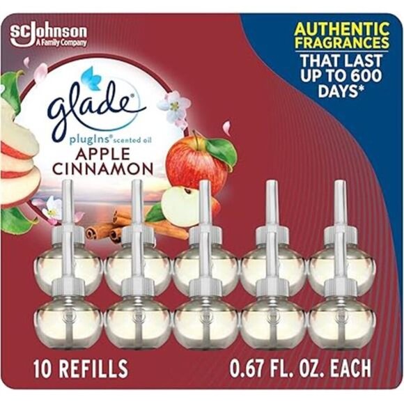 Glade PlugIns Air Freshener Refills Apple Cinnamon Scented Oil Home 10 Pack - Picture 7 of 7